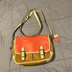 Vintage COACH Neapolitan Satchel!! Almost NEW!! very beautiful bag! Cross body